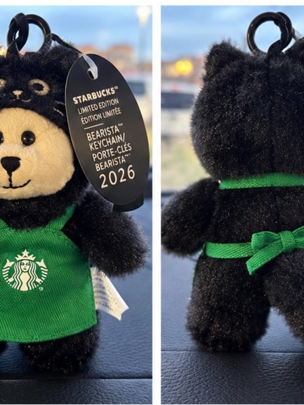 Starbucks Bearista™ Black Cat Plush Keychain